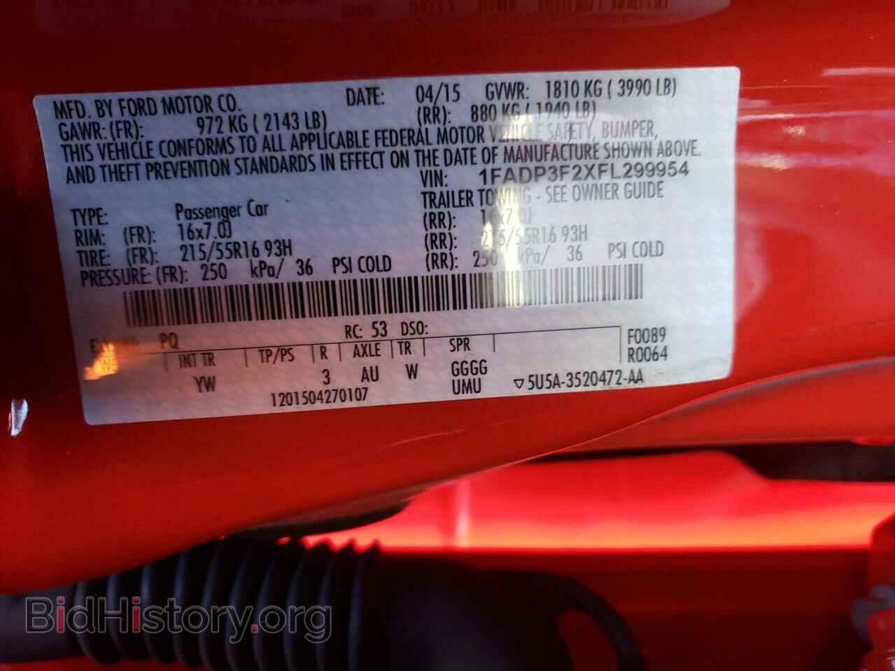 2015 FORD FOCUS - VIN: 1FADP3F2XFL299954 - Фото 10