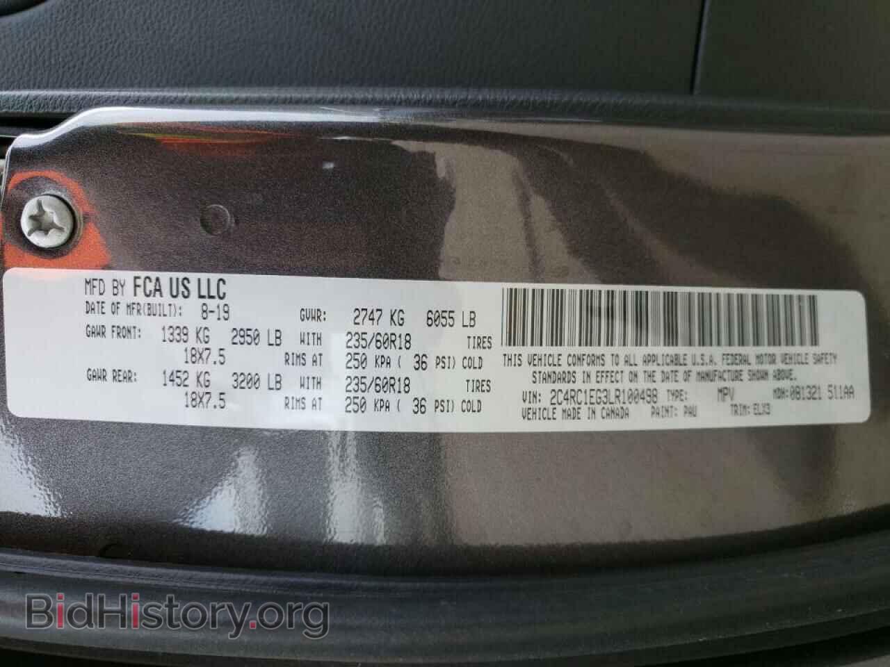 2020 CHRYSLER PACIFICA - VIN: 2C4RC1EG3LR100498 - Photo 10