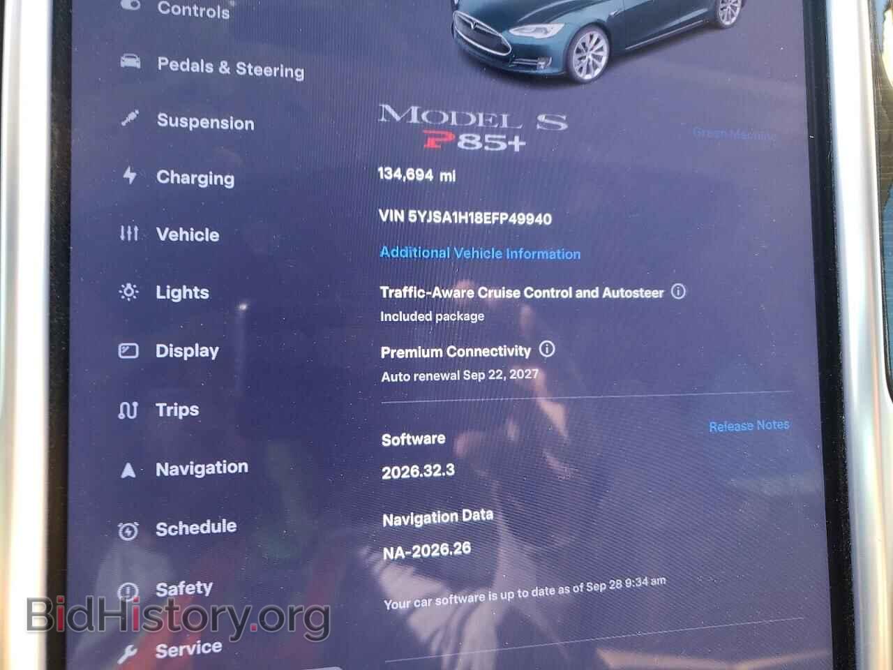 2014 TESLA MODEL S - VIN: 5YJSA1H18EFP49940 - Photo 11
