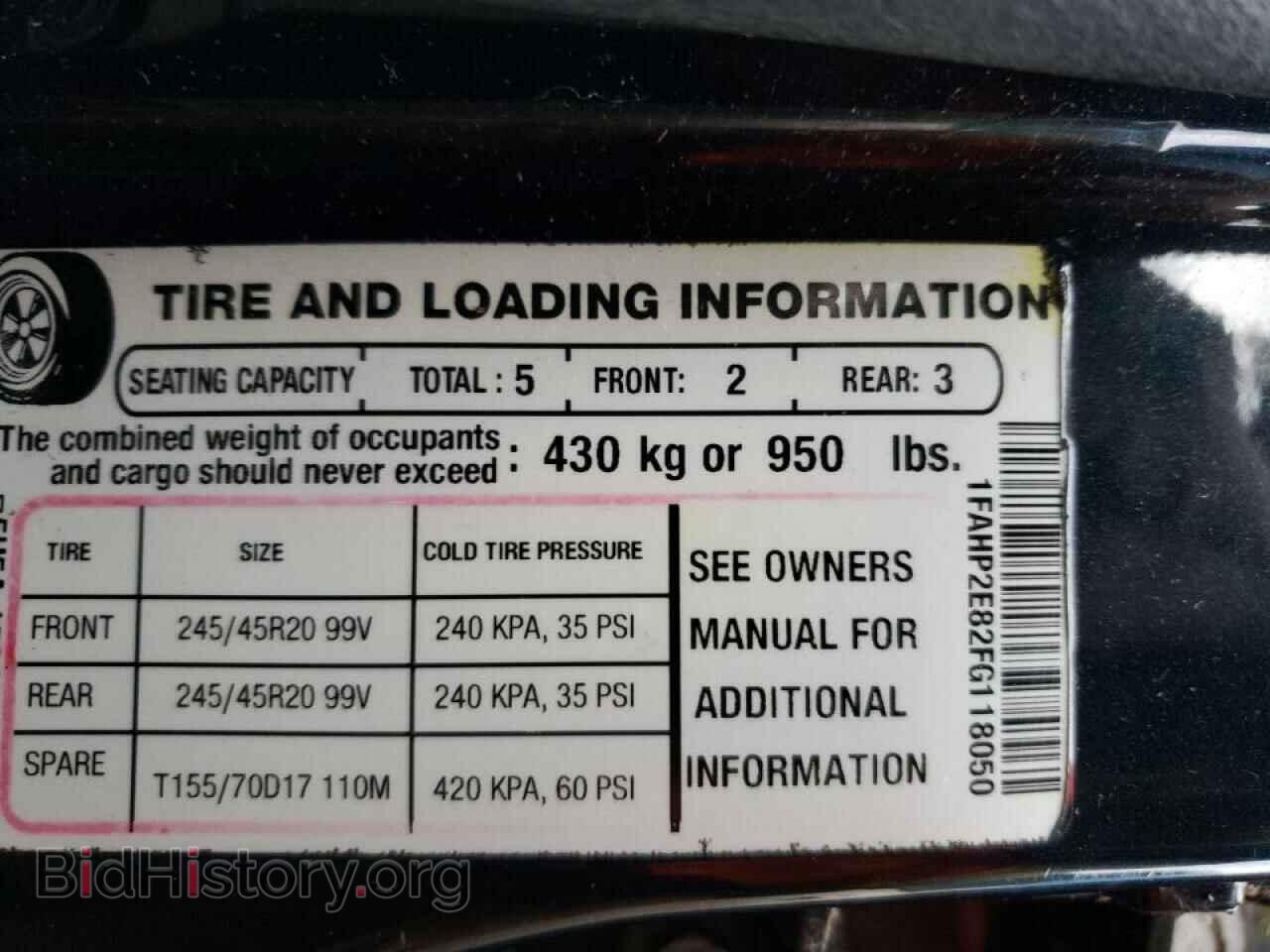 2015 FORD TAURUS - VIN: 1FAHP2E82FG118050 - Photo 10