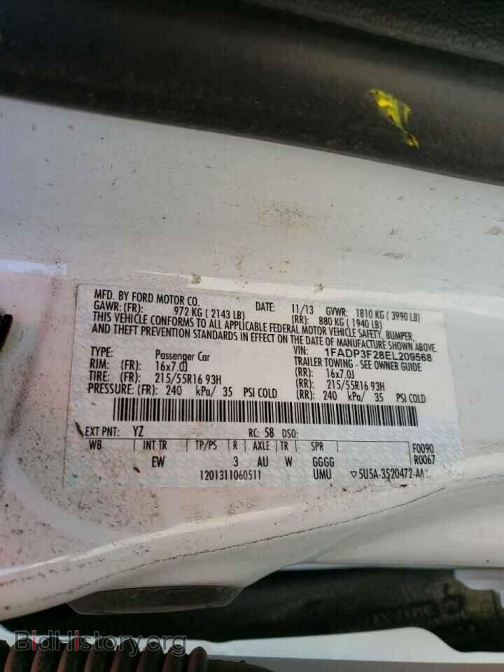 2014 FORD FOCUS - VIN: 1FADP3F28EL209568 - Фото 10