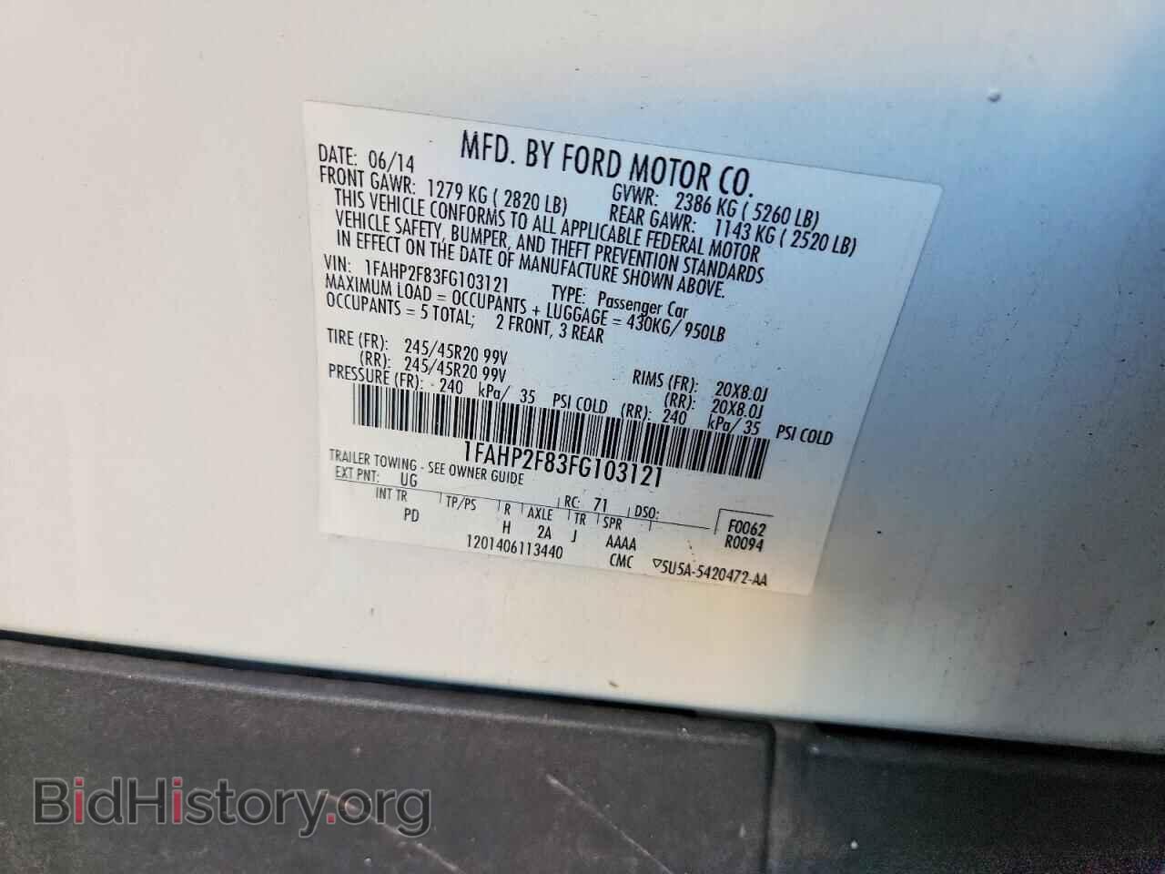 2015 FORD TAURUS - VIN: 1FAHP2F83FG103121 - Photo 12