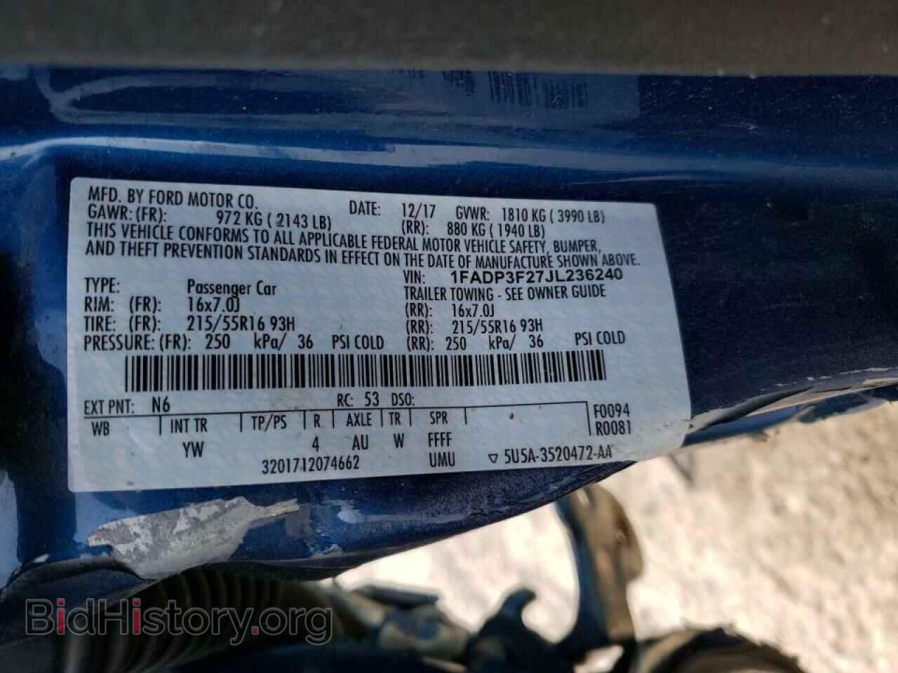 2018 FORD FOCUS - VIN: 1FADP3F27JL236240 - Фото 13