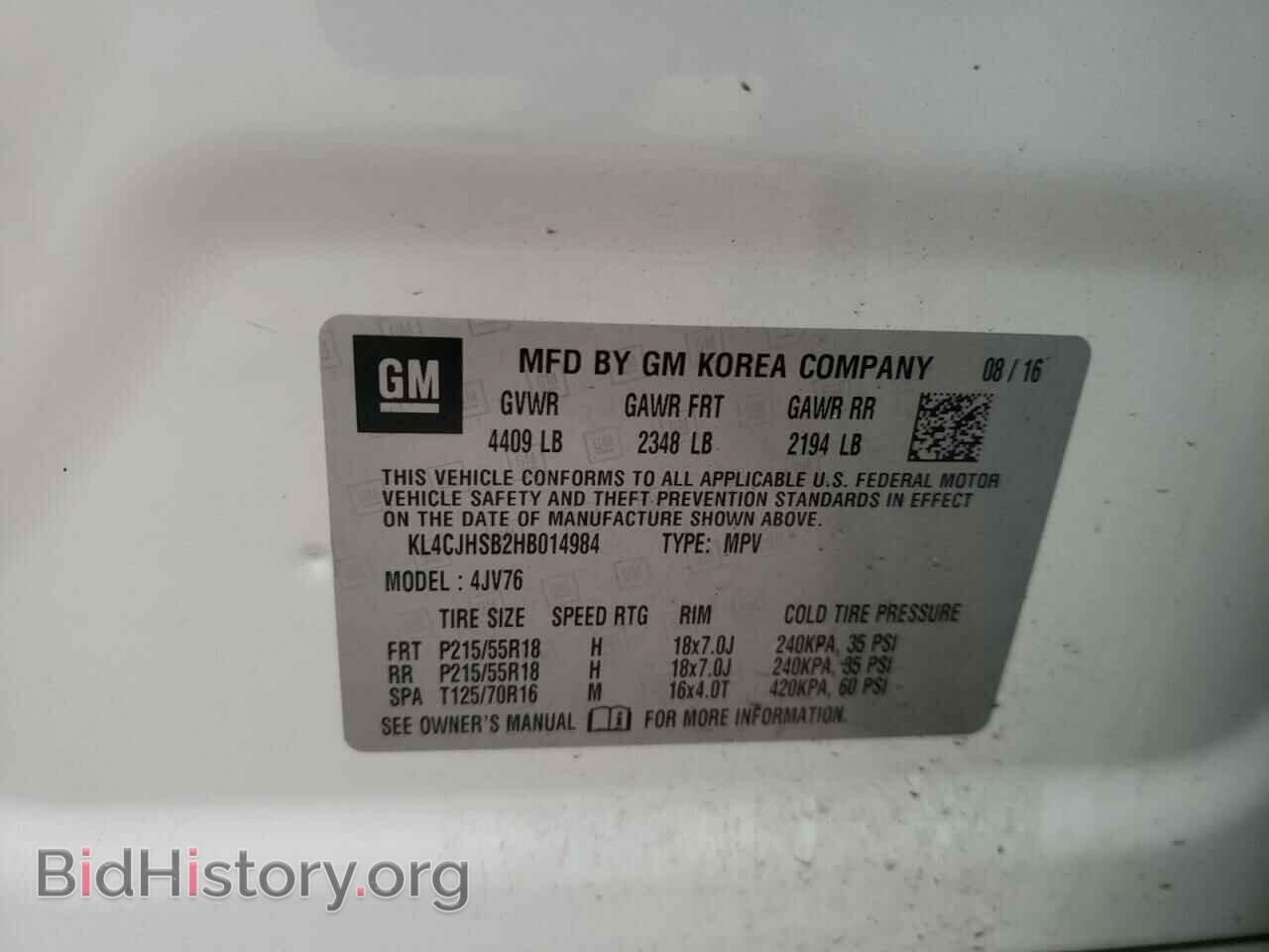 2017 BUICK ENCORE - VIN: KL4CJHSB2HB014984 - Photo 13