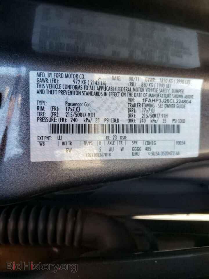 2012 FORD FOCUS - VIN: 1FAHP3J26CL224804 - Фото 10