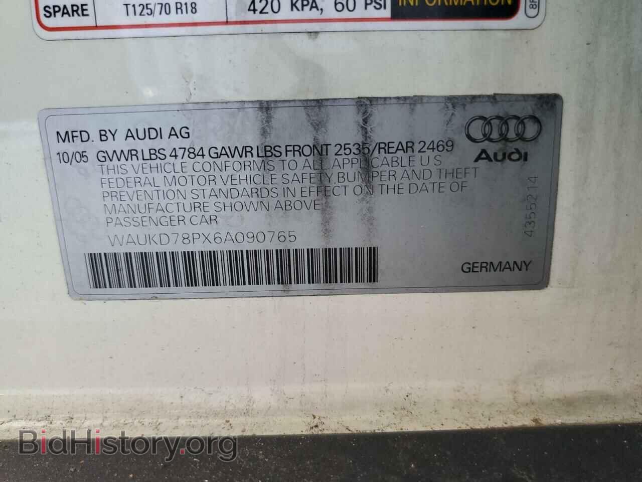 2006 AUDI A3 - VIN: WAUKD78PX6A090765 - Фото 12