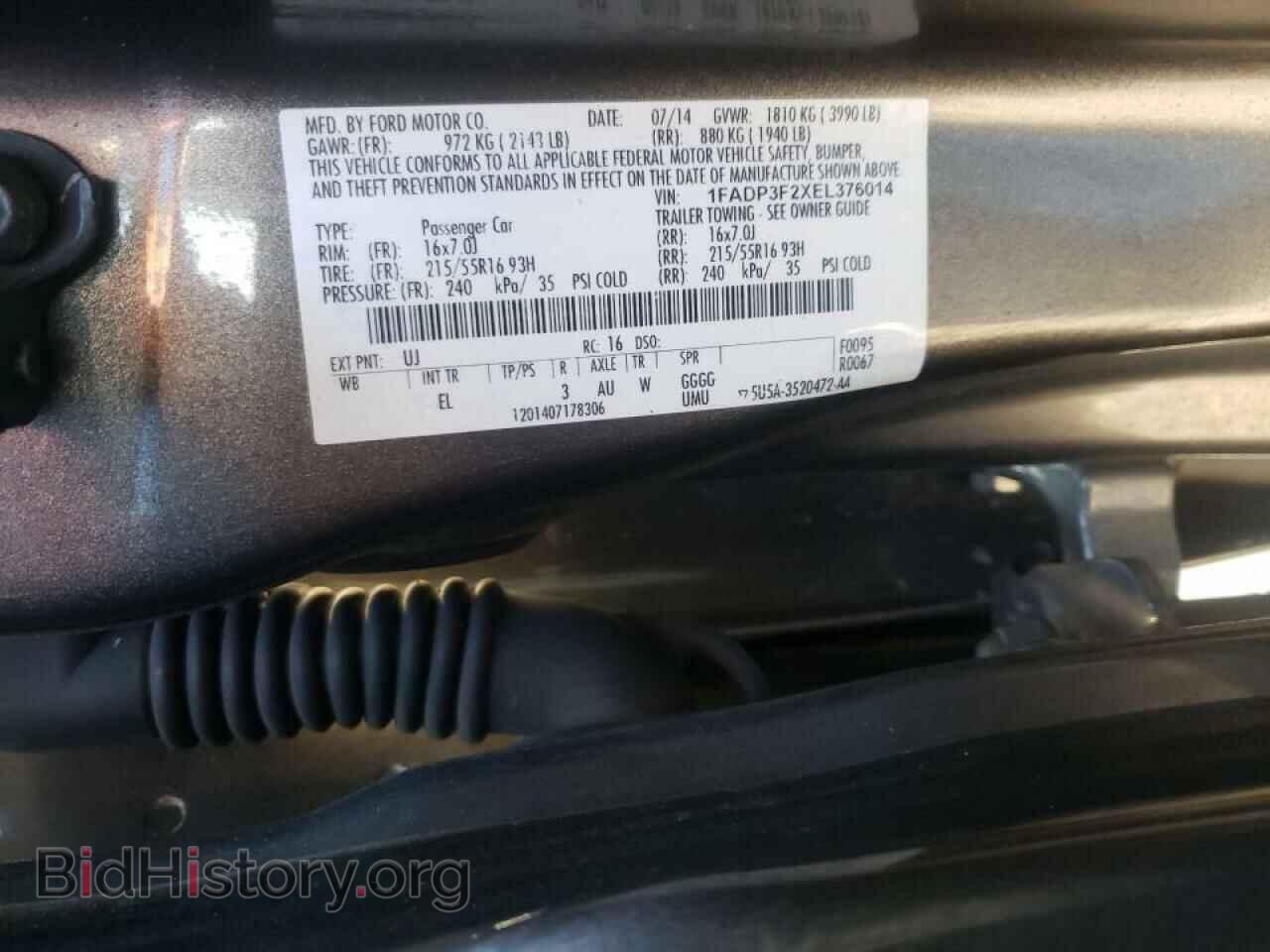 2014 FORD FOCUS - VIN: 1FADP3F2XEL376014 - Фото 10