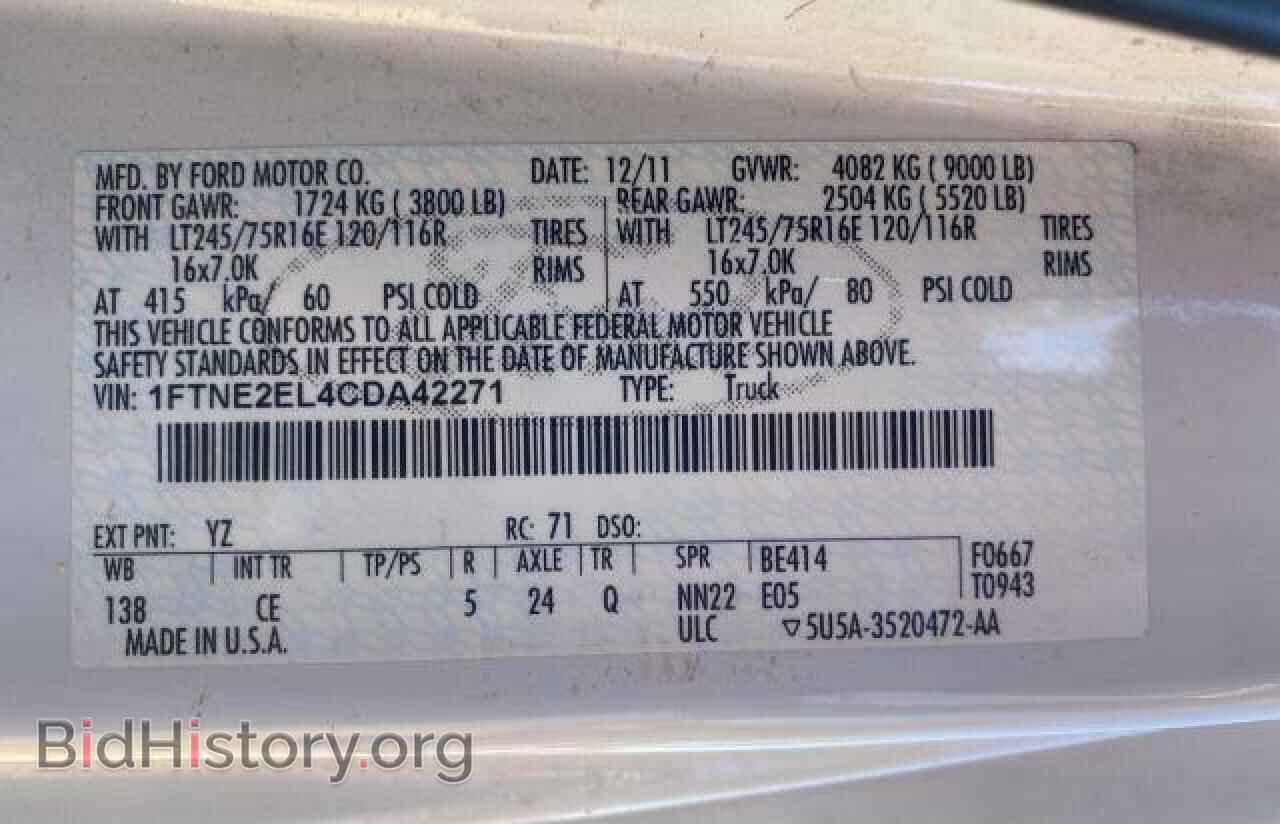 2012 FORD ALL Models - VIN: 1FTNE2EL4CDA42271 - Photo 10