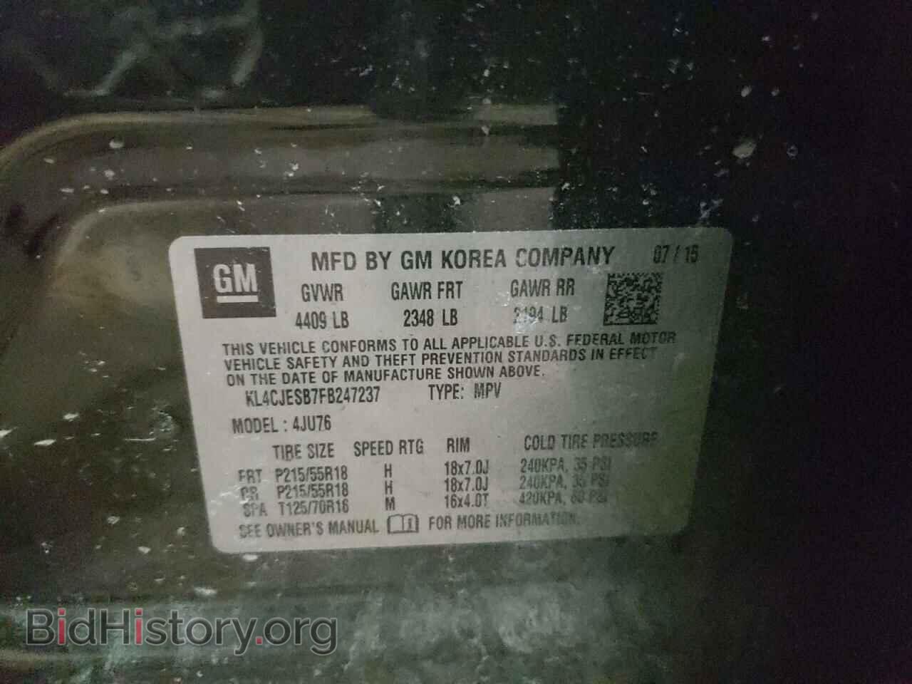 2015 BUICK ENCORE - VIN: KL4CJESB7FB247237 - Photo 10