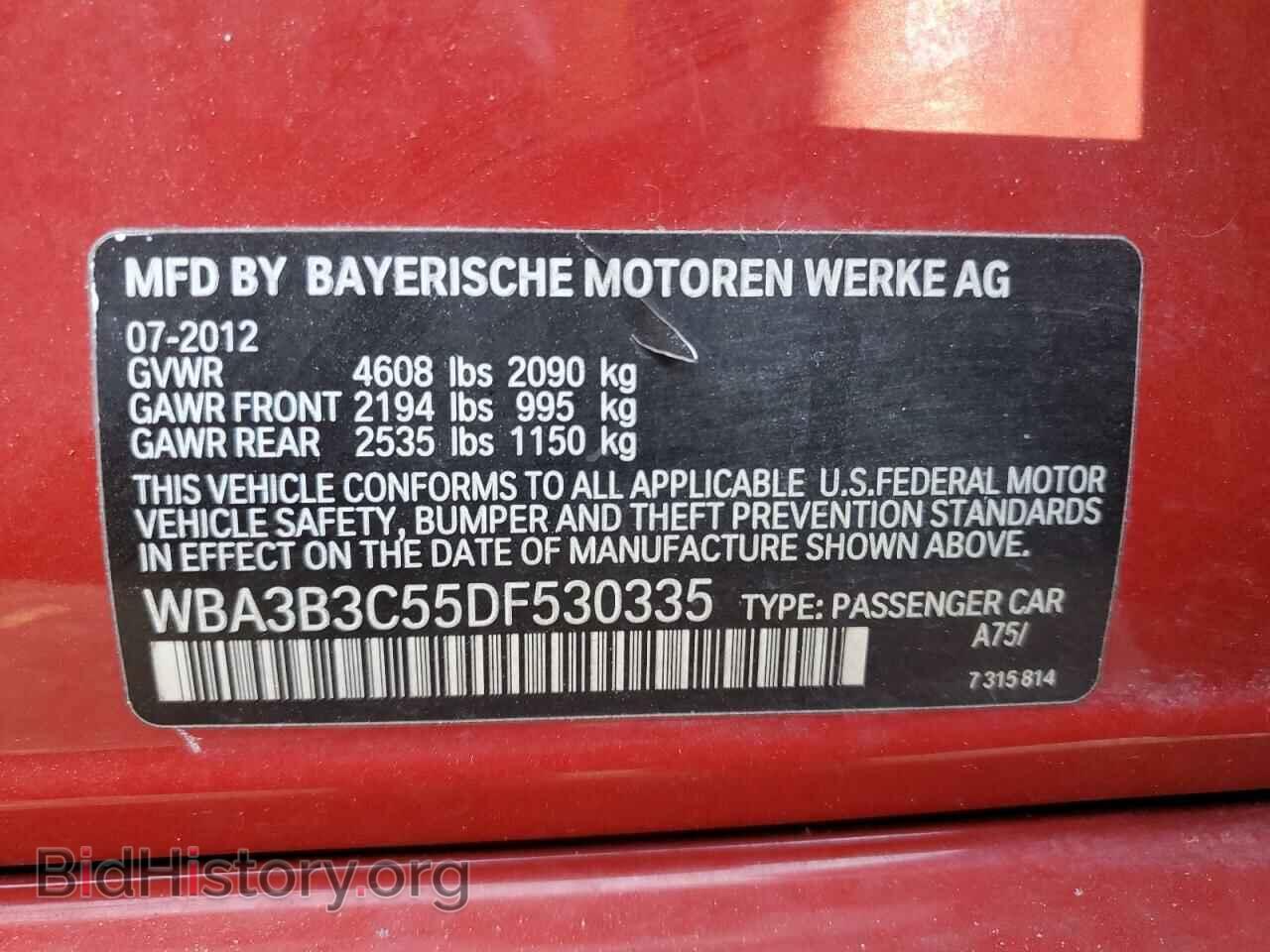 2013 BMW 3 SERIES - VIN: WBA3B3C55DF530335 - Фото 12