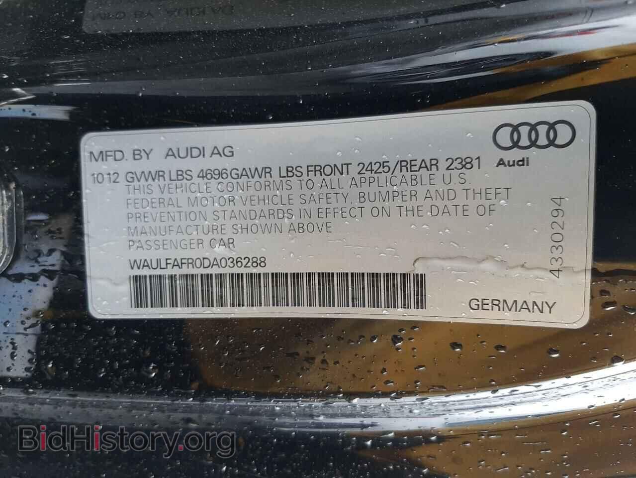 2013 AUDI A5 - VIN: WAULFAFR0DA036288 - Фото 10
