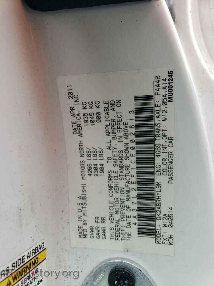 2012 MITSUBISHI ECLIPSE - VIN: 4A37L2EF1CE002813 - Фото 13
