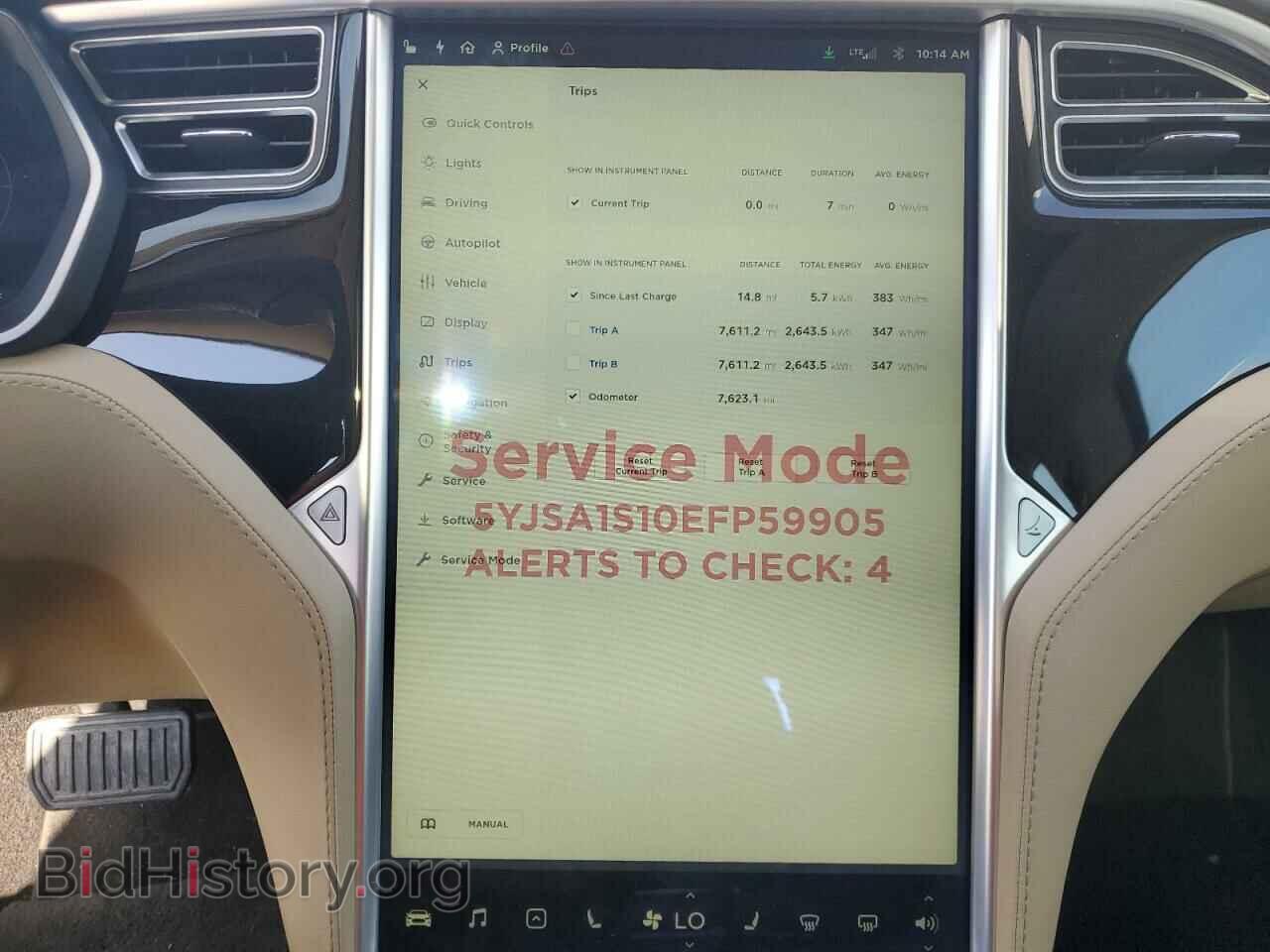 2014 TESLA MODEL S - VIN: 5YJSA1S10EFP59905 - Photo 9