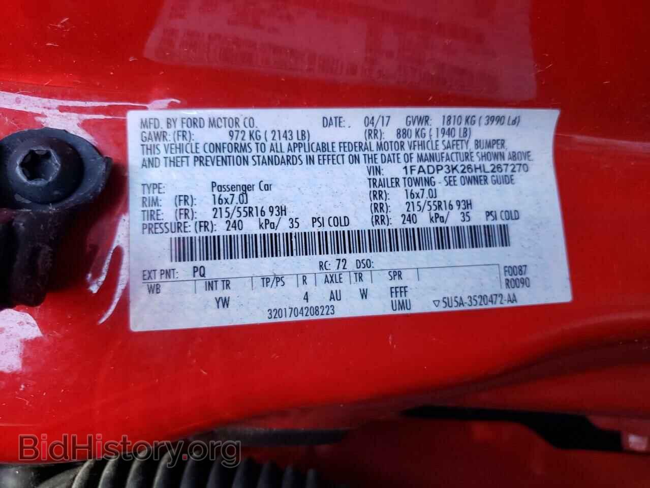 2017 FORD FOCUS - VIN: 1FADP3K26HL267270 - Фото 12