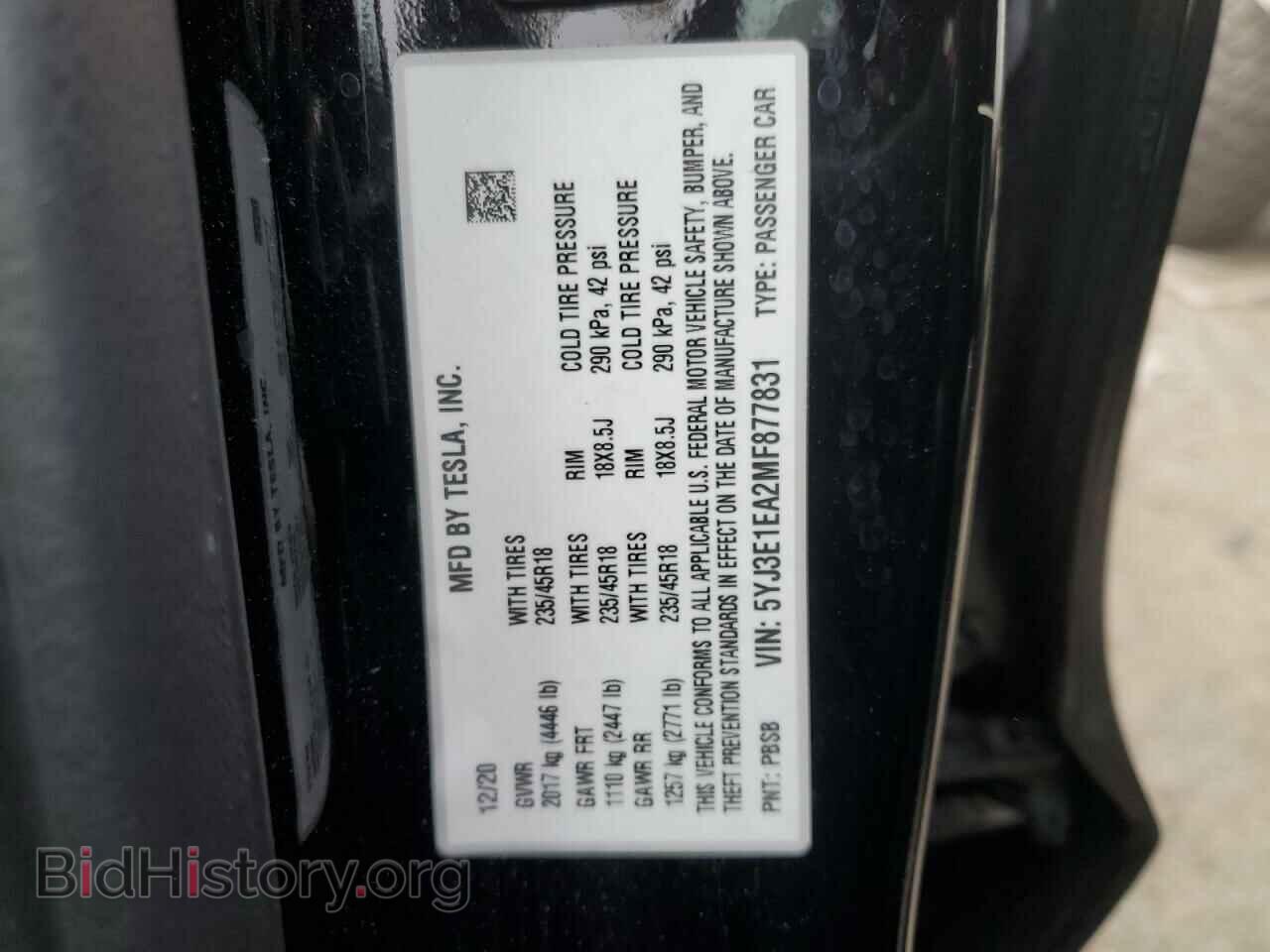 2021 TESLA MODEL 3 - VIN: 5YJ3E1EA2MF877831 - Photo 12