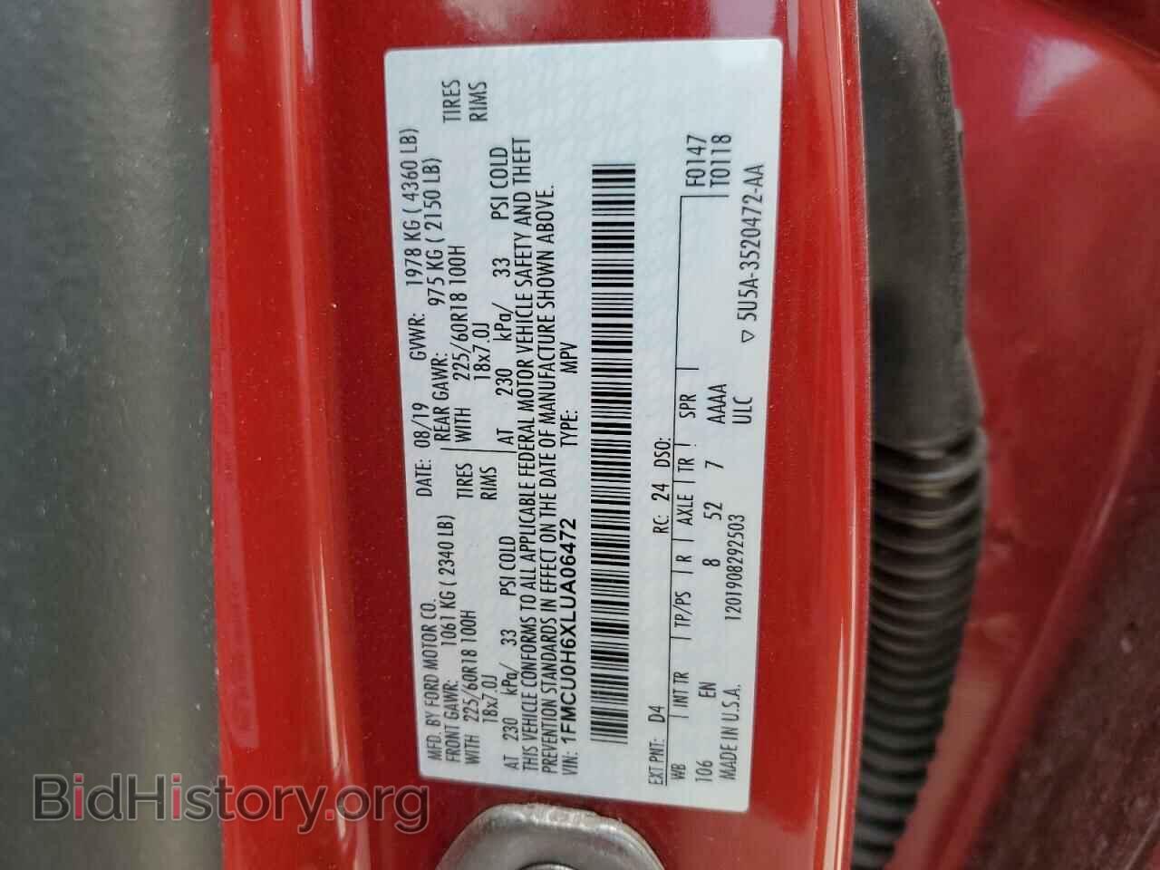 2020 FORD ESCAPE - VIN: 1FMCU0H6XLUA06472 - Photo 14