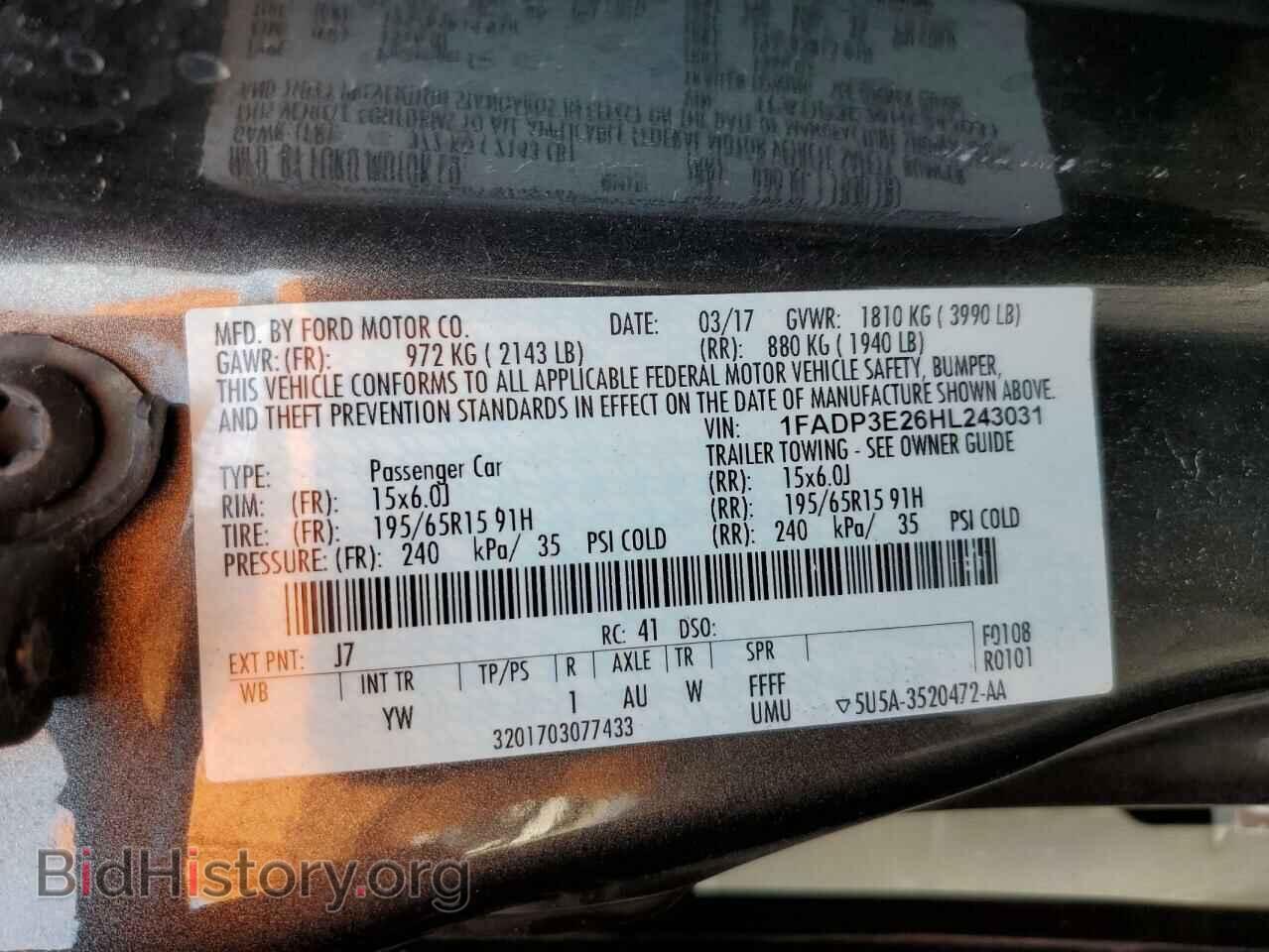 2017 FORD FOCUS - VIN: 1FADP3E26HL243031 - Фото 12