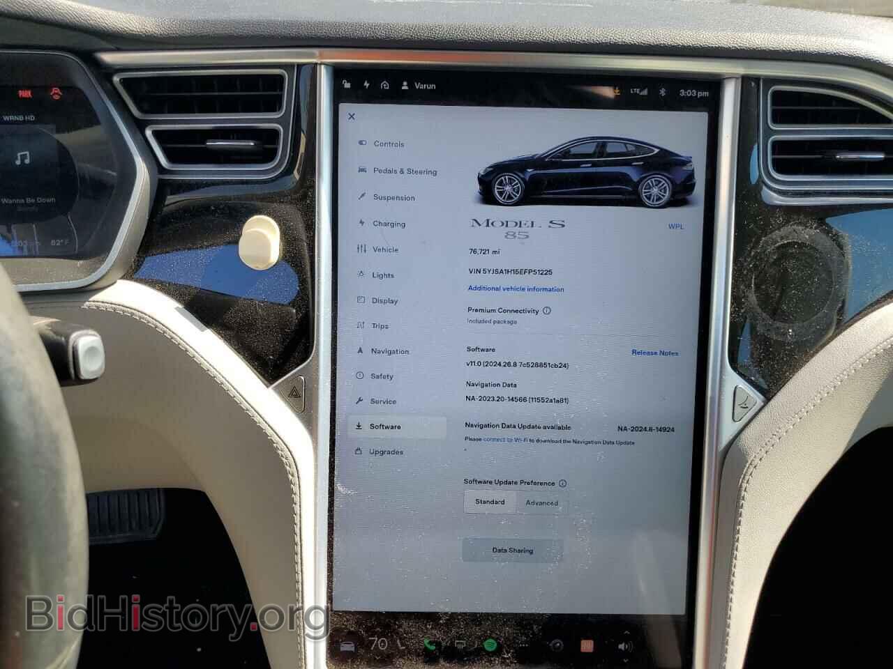 2014 TESLA MODEL S - VIN: 5YJSA1H15EFP51225 - Photo 9