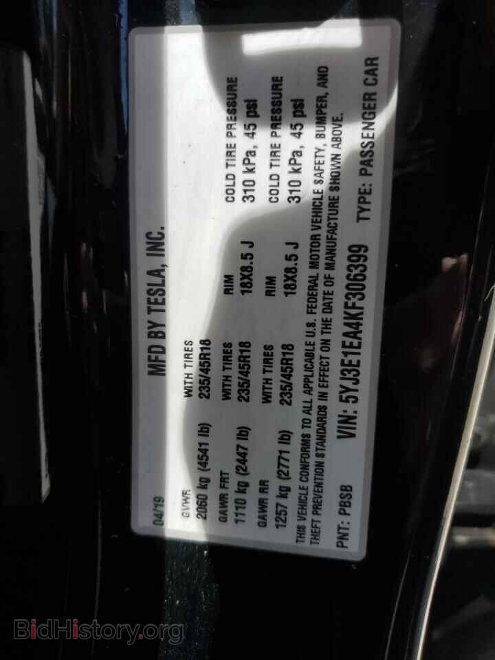 2019 TESLA MODEL 3 - VIN: 5YJ3E1EA4KF306399 - Photo 13