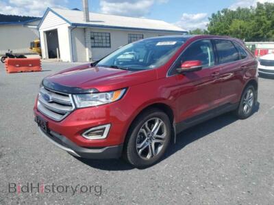 2015 Ford EDGE Titanium, красный — VIN 2FMTK4K88FBB75293, Copart