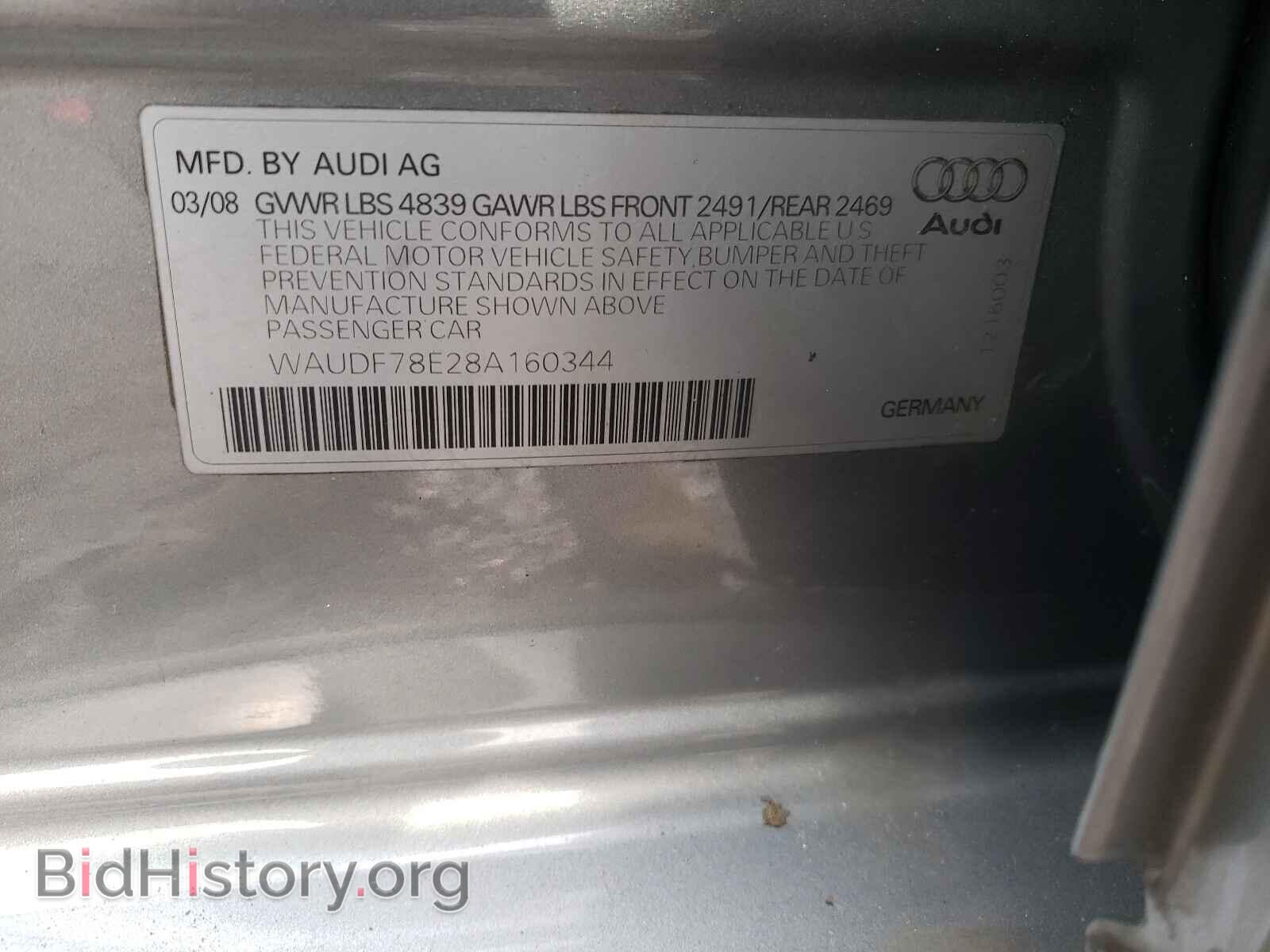 2008 AUDI A4 - VIN: WAUDF78E28A160344 - Фото 10