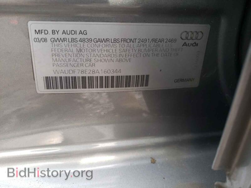 2008 Audi A4 (VIN WAUDF78E28A160344) — photo 10 of 10