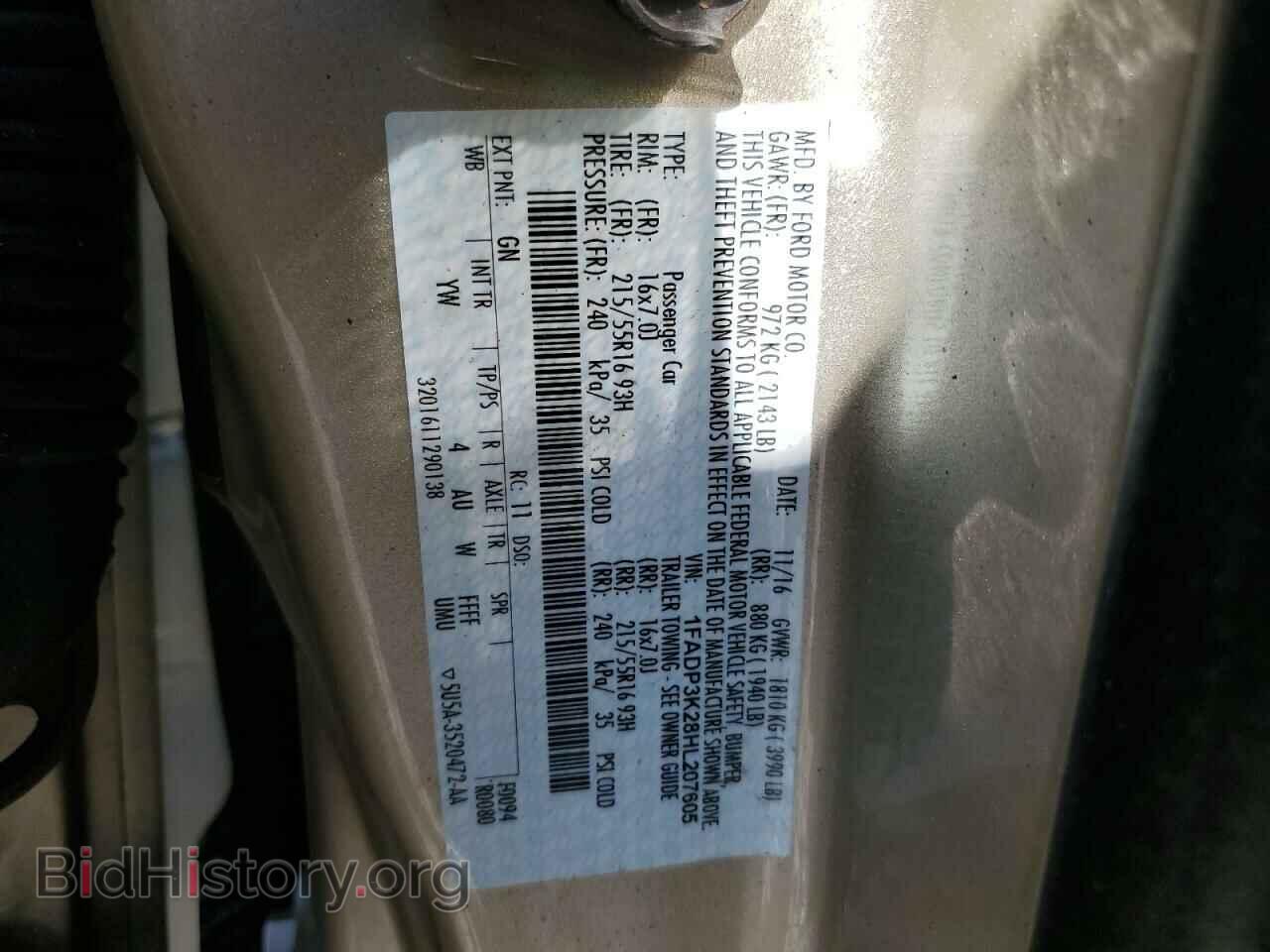 2017 FORD FOCUS - VIN: 1FADP3K28HL207605 - Фото 12