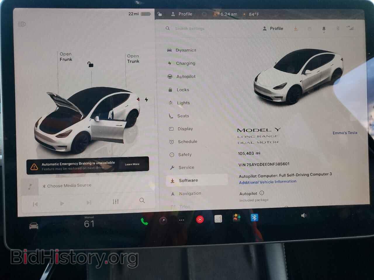 2022 TESLA MODEL Y - VIN: 7SAYGDEE0NF385601 - Фото 9
