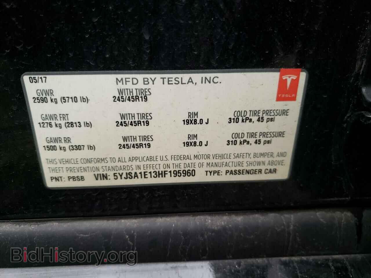 2017 TESLA MODEL S - VIN: 5YJSA1E13HF195960 - Photo 10