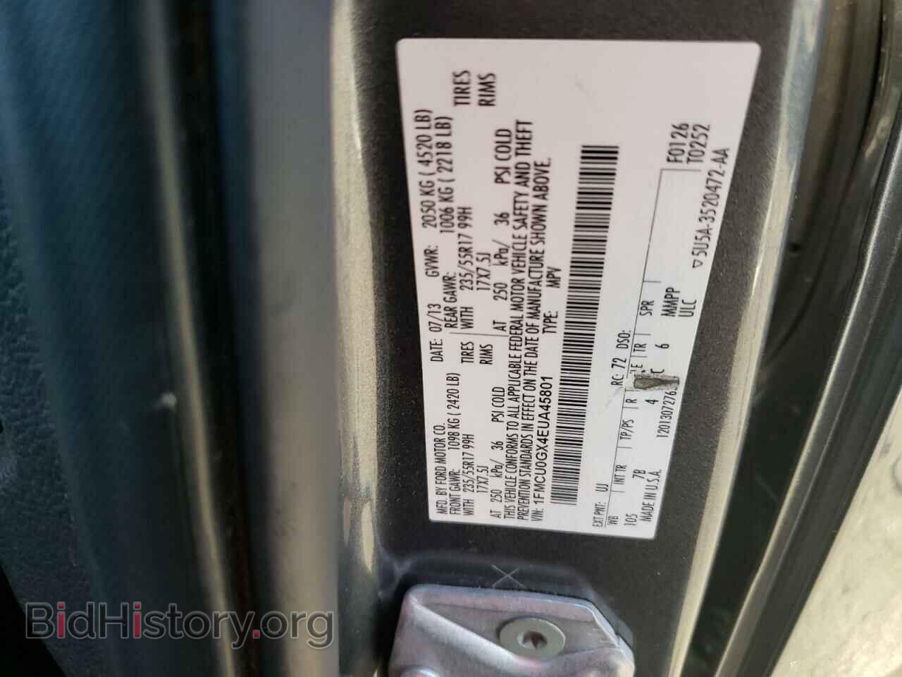 2014 FORD ESCAPE - VIN: 1FMCU0GX4EUA45801 - Фото 13