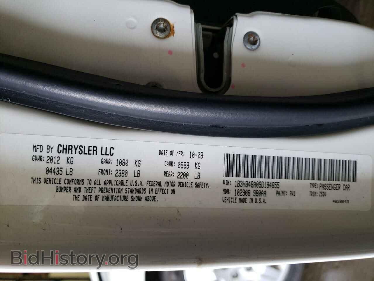 2009 DODGE CALIBER - VIN: 1B3HB48A09D184655 - Фото 10