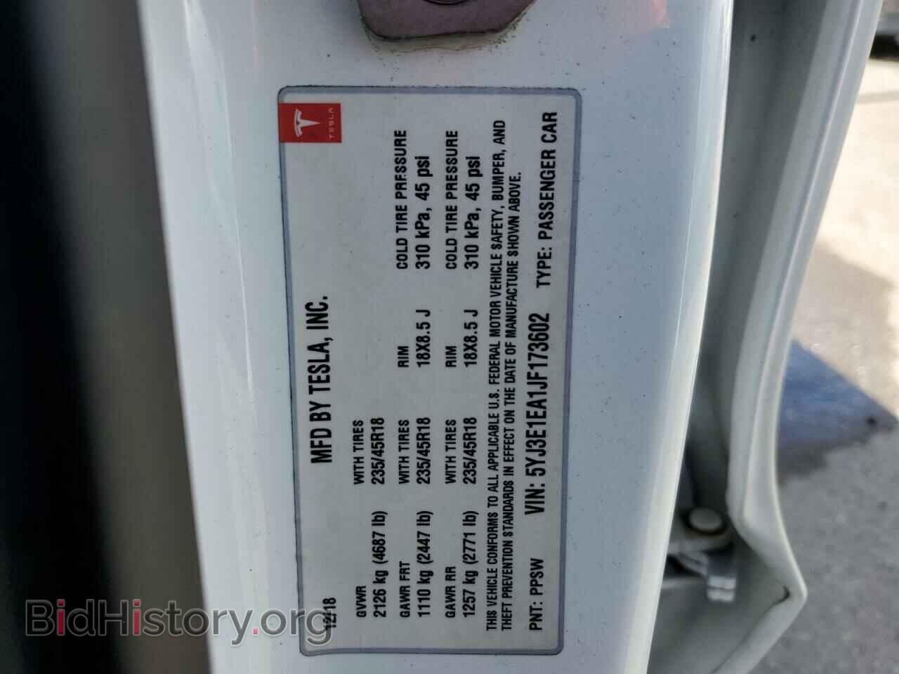 2018 TESLA MODEL 3 - VIN: 5YJ3E1EA1JF173602 - Photo 13