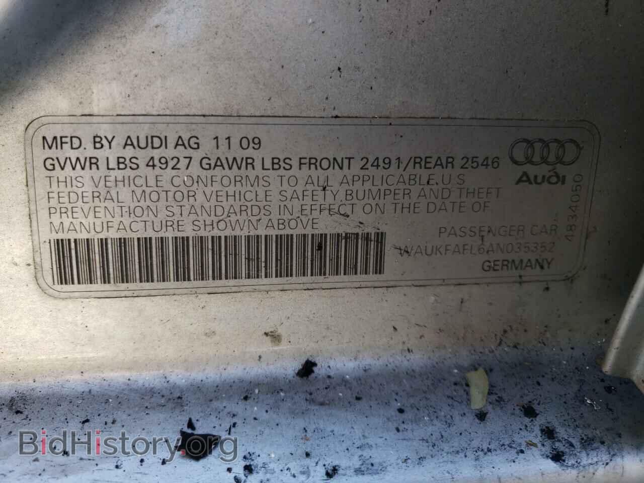 2010 AUDI A4 - VIN: WAUKFAFL6AN035352 - Фото 10