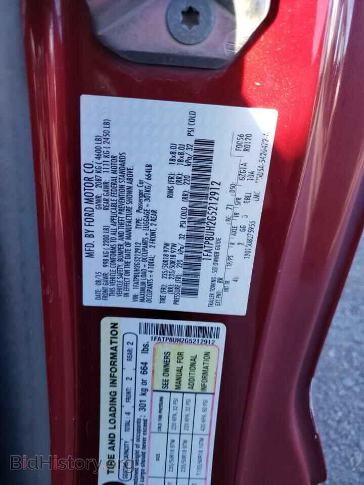 2016 FORD MUSTANG - VIN: 1FATP8UH2G5212912 - Фото 13