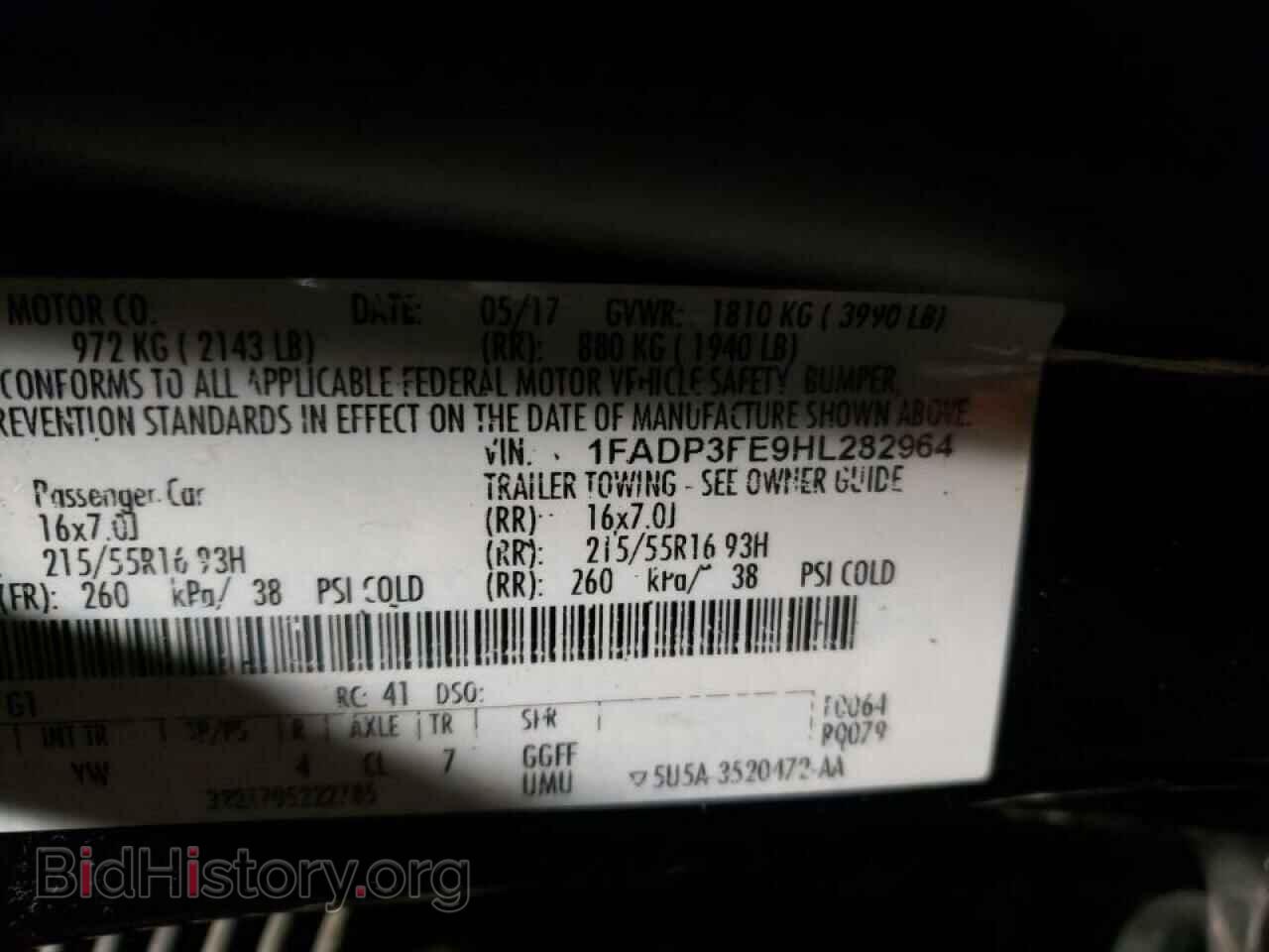 2017 FORD FOCUS - VIN: 1FADP3FE9HL282964 - Фото 10