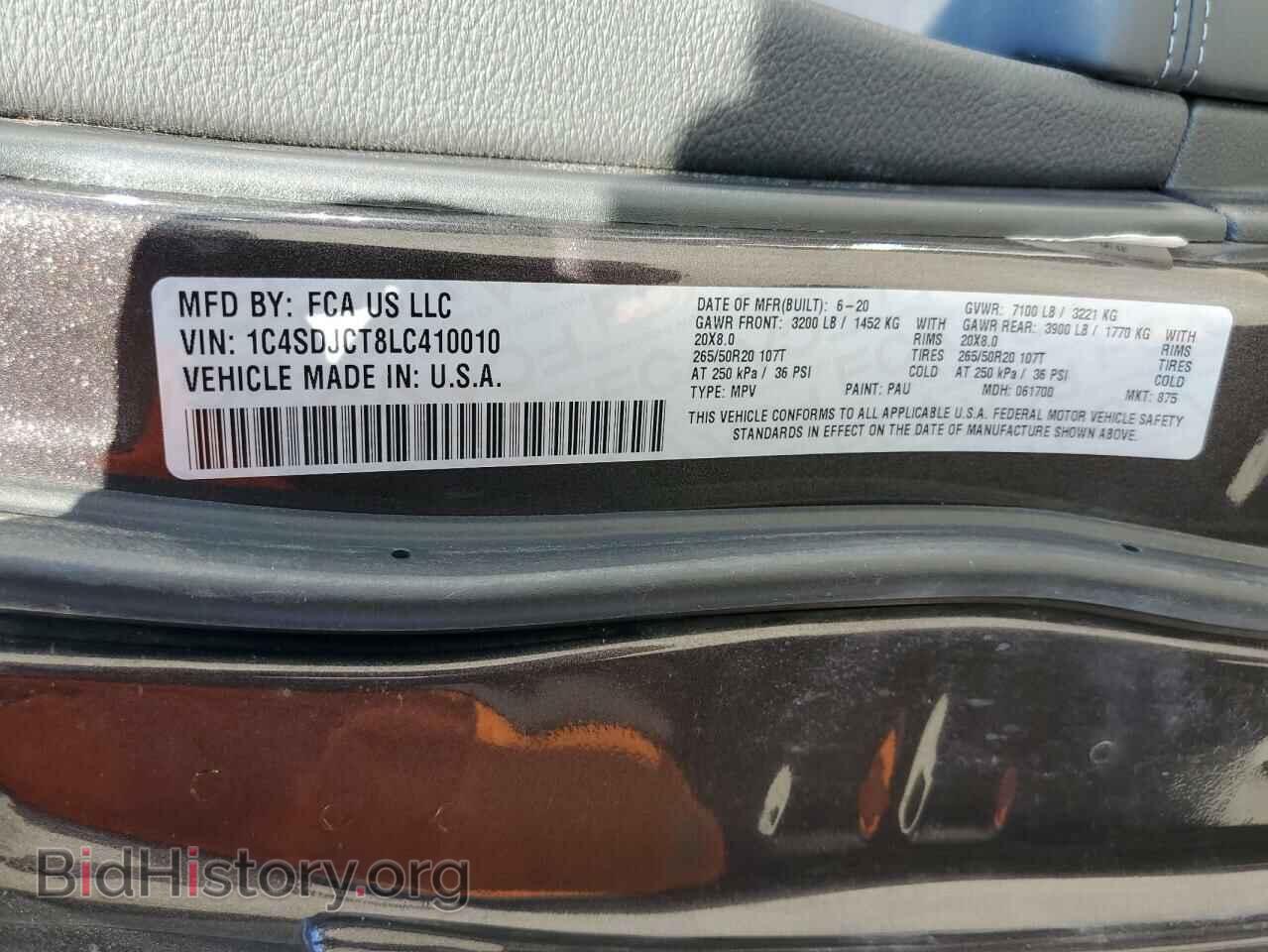 2020 DODGE DURANGO - VIN: 1C4SDJCT8LC410010 - Фото 13