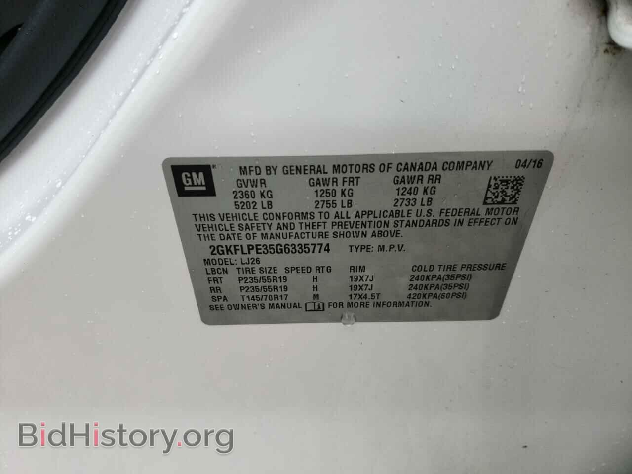 2016 GMC TERRAIN - VIN: 2GKFLPE35G6335774 - Фото 10