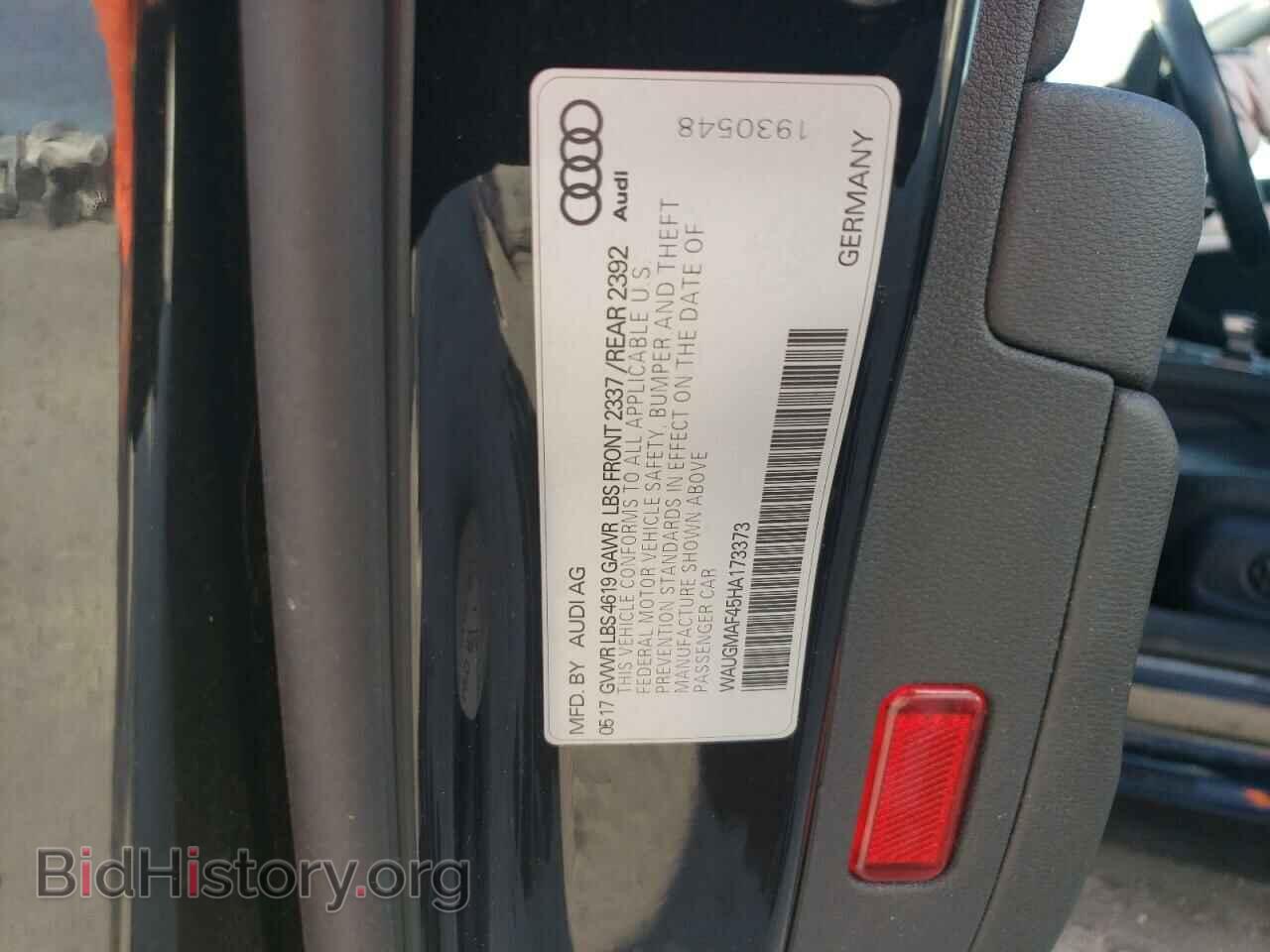 2017 AUDI A4 - VIN: WAUGMAF45HA173373 - Фото 10