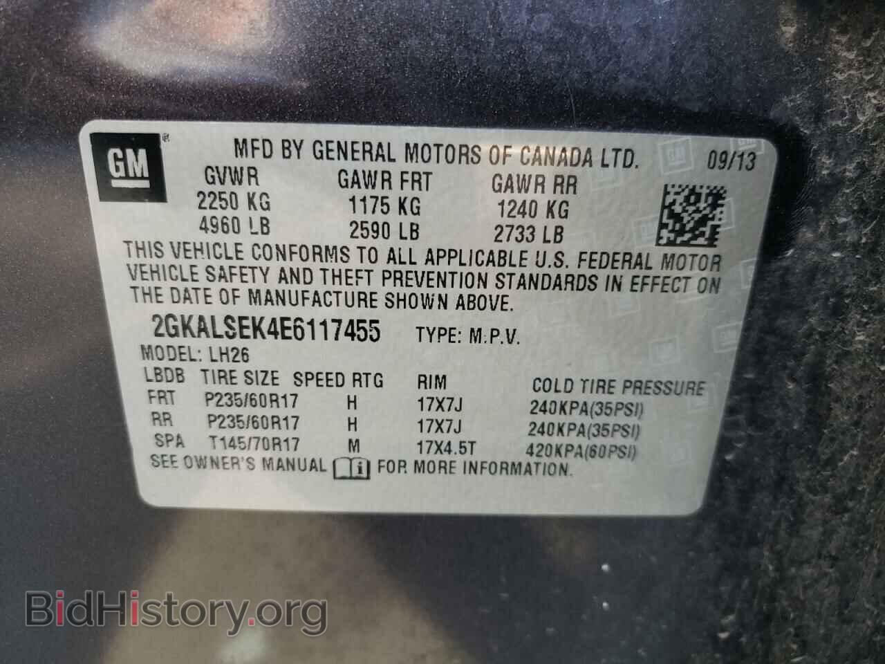 2014 GMC TERRAIN - VIN: 2GKALSEK4E6117455 - Photo 10