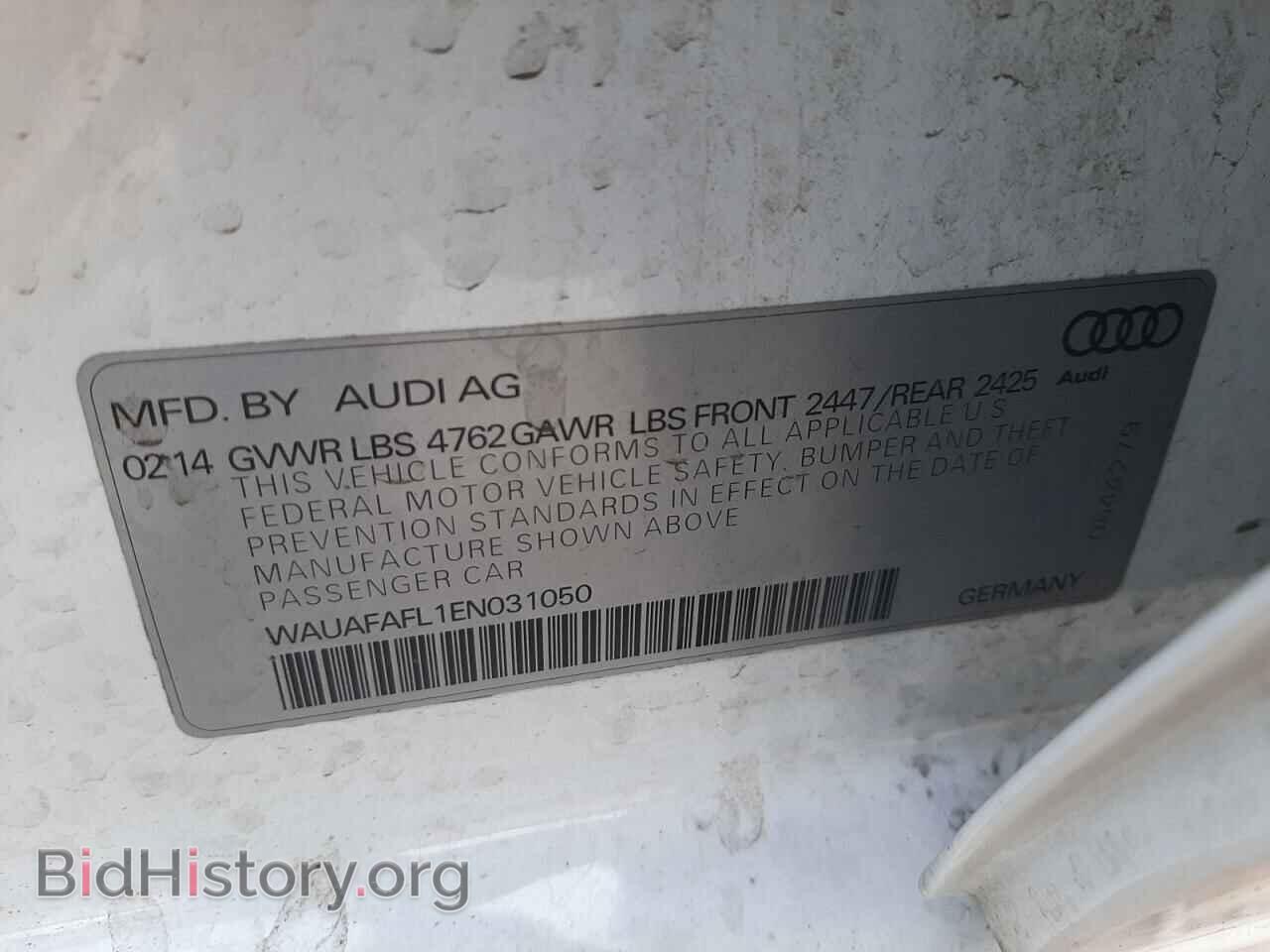2014 AUDI A4 - VIN: WAUAFAFL1EN031050 - Фото 10