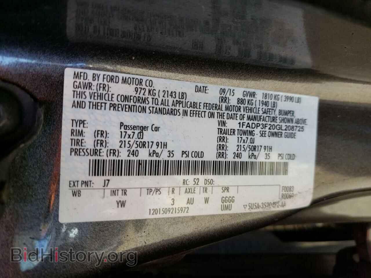 2016 FORD FOCUS - VIN: 1FADP3F20GL208725 - Фото 10