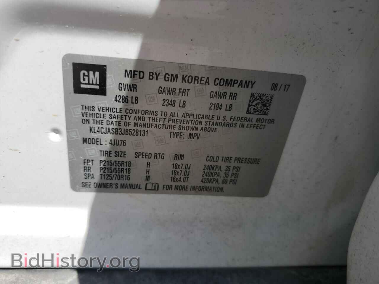 2018 BUICK ENCORE - VIN: KL4CJASB3JB528131 - Фото 13