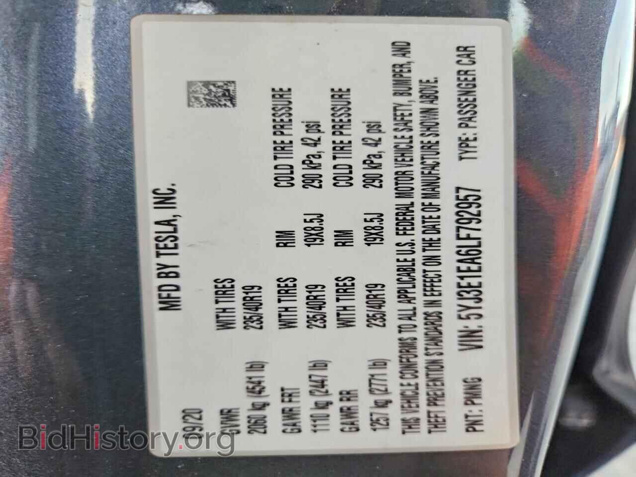 2020 TESLA MODEL 3 - VIN: 5YJ3E1EA6LF792957 - Photo 12