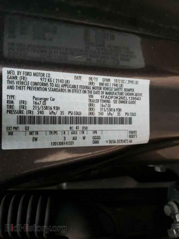 2014 FORD FOCUS - VIN: 1FADP3K26EL139543 - Фото 10