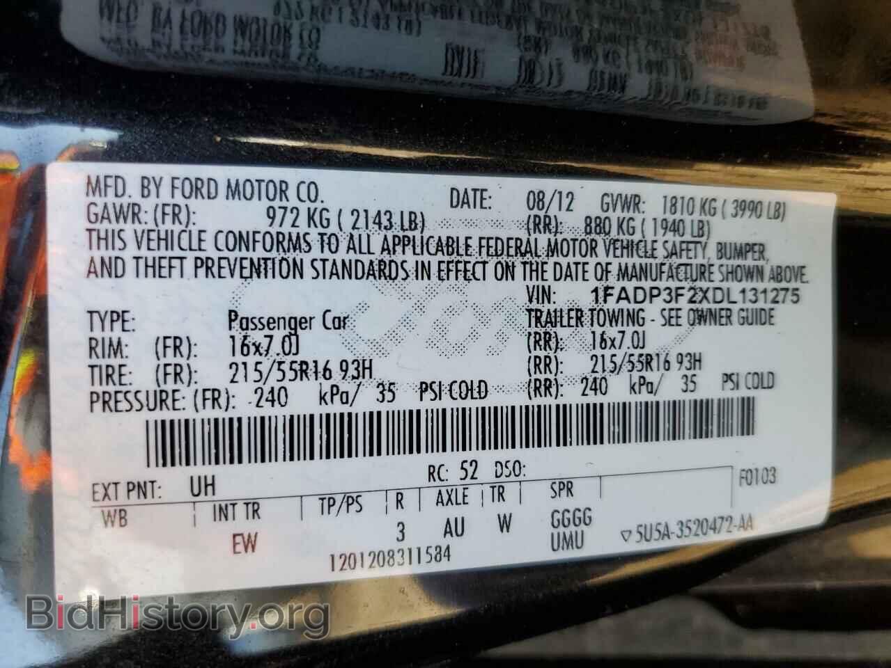 2013 FORD FOCUS - VIN: 1FADP3F2XDL131275 - Фото 12