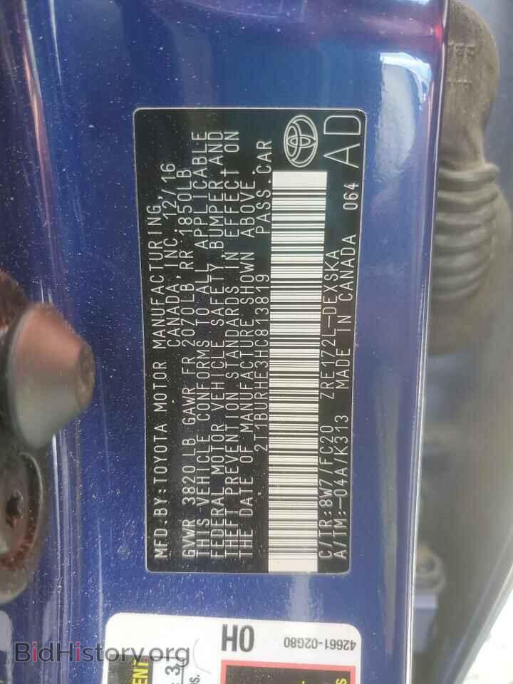 2017 TOYOTA COROLLA - VIN: 2T1BURHE3HC813819 - Фото 12