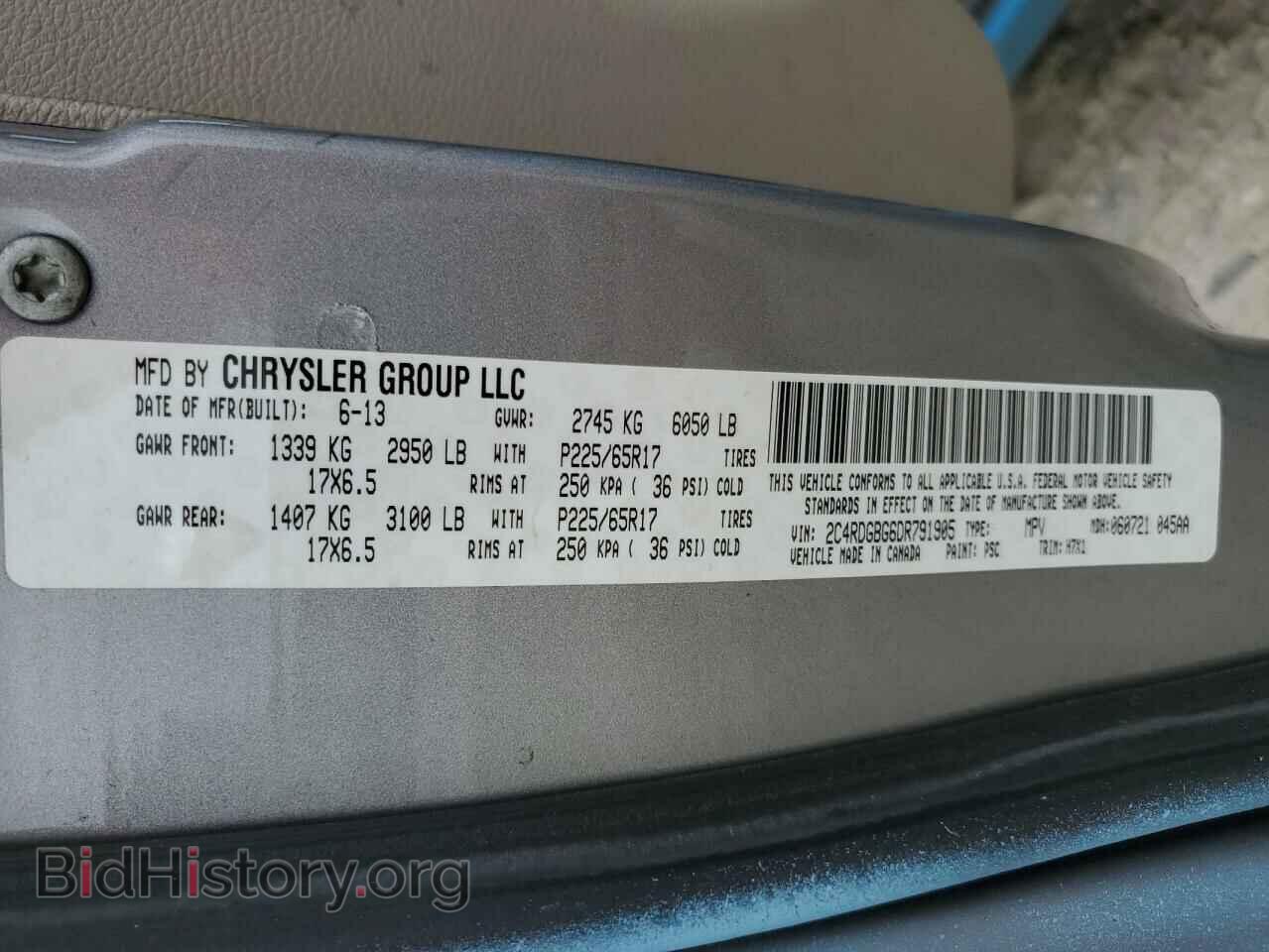 2013 DODGE CARAVAN - VIN: 2C4RDGBG6DR791905 - Photo 13