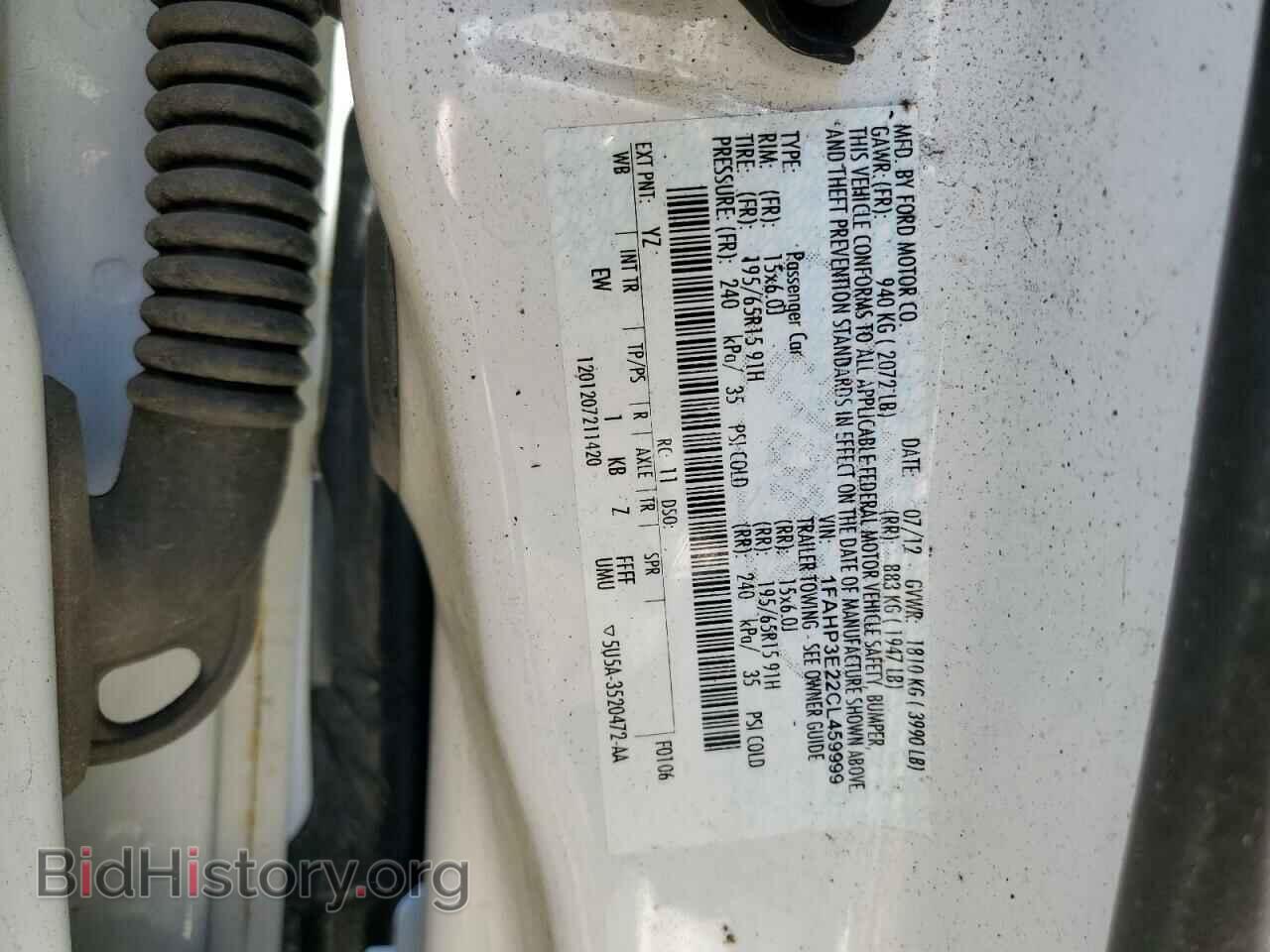 2012 FORD FOCUS - VIN: 1FAHP3E22CL459999 - Фото 12