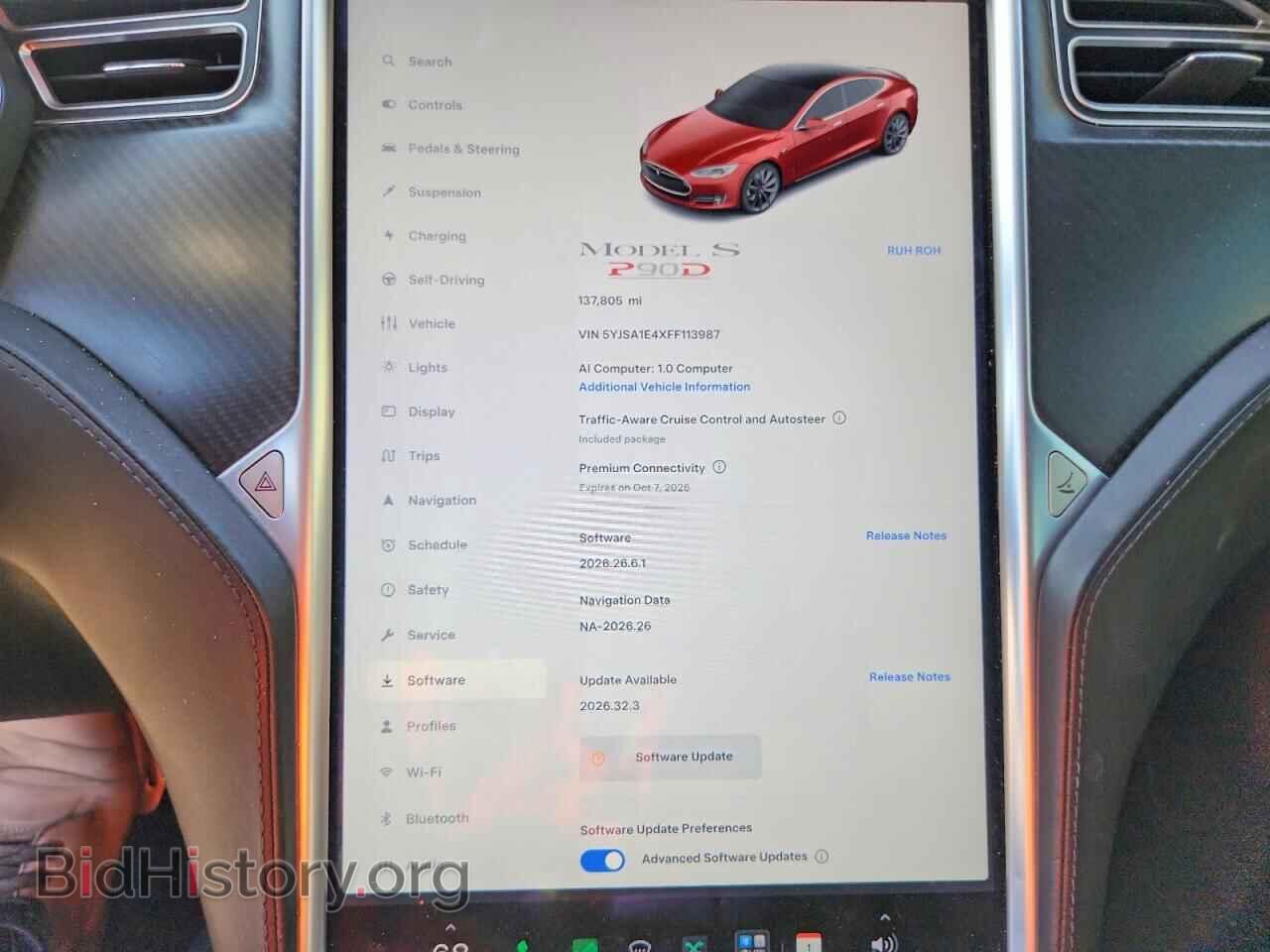 2015 TESLA MODEL S - VIN: 5YJSA1E4XFF113987 - Photo 9