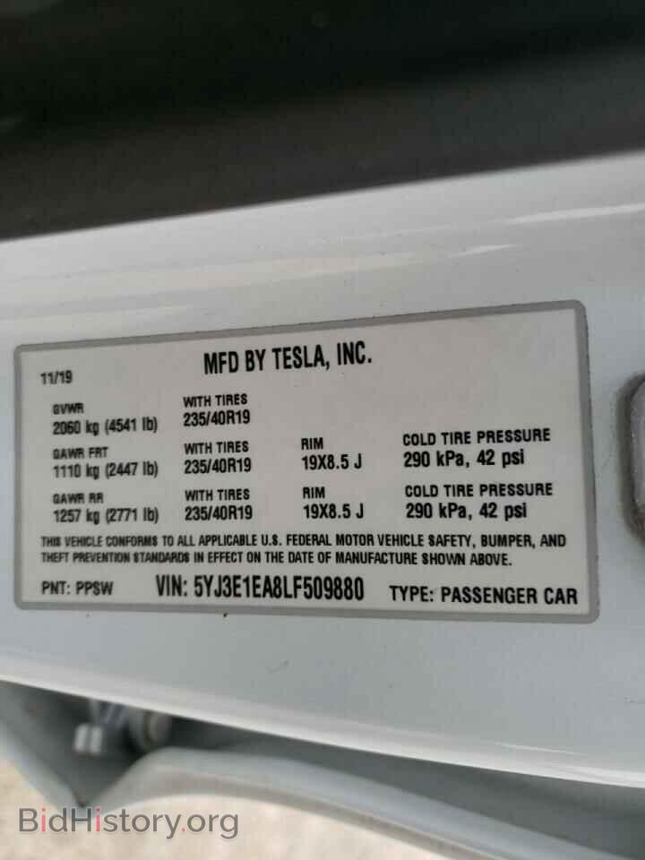 2020 TESLA MODEL 3 - VIN: 5YJ3E1EA8LF509880 - Фото 10